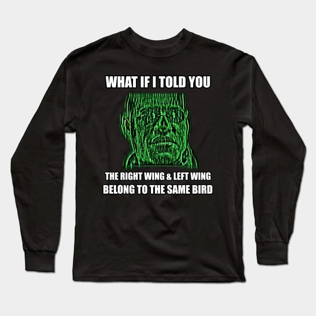 Matrix Meme Left Wing Right Wing Same Bird Long Sleeve T-Shirt by BubbleMench